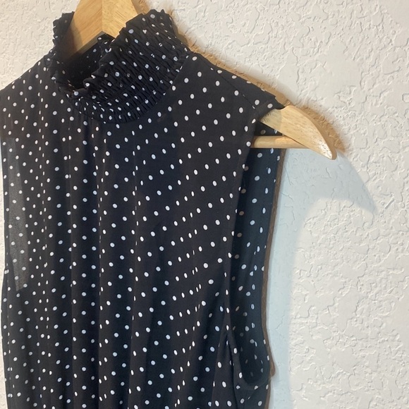 Nanette Lepore Polka Dot Sleeveless Ruffle Hem Dress - Size 6 - Picture 4 of 10